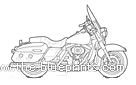 Мотоцикл Harley-Davidson Road King Classic (2005) - чертежи, габариты, рисунки