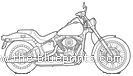 Мотоцикл Harley-Davidson Softail Night Train (2005) - чертежи, габариты, рисунки