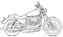 Мотоцикл Harley-Davidson Sportster XL883C Custom (2005) - чертежи, габариты, рисунки