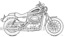 Мотоцикл Harley-Davidson Sportster XL883R Roadster (2005) - чертежи, габариты, рисунки