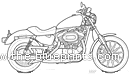 Мотоцикл Harley-Davidson Sportster XL883 (2005) - чертежи, габариты, рисунки