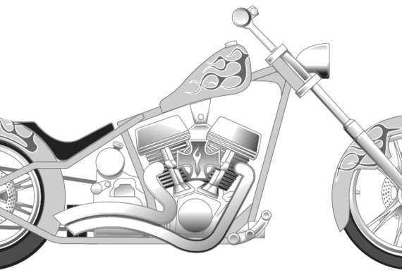 Мотоцикл Harley-Davidson Torch Custom Chopper - чертежи, габариты, рисунки