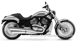 Мотоцикл Harley-Davidson V-Rod VRSCB (2005) - чертежи, габариты, рисунки