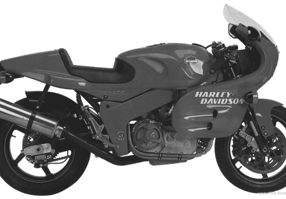 Мотоцикл Harley-Davidson VR1000 (1994) - чертежи, габариты, рисунки
