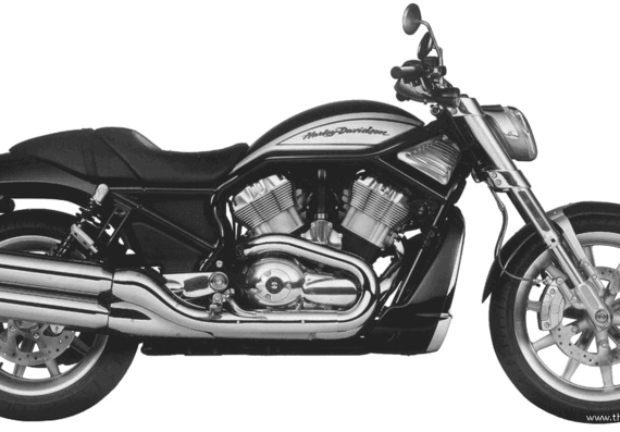 Мотоцикл Harley-Davidson VRSCR StreetRod (2005) - чертежи, габариты, рисунки