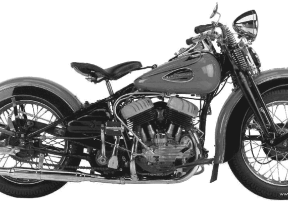 Мотоцикл Harley-Davidson WLDR (1941) - чертежи, габариты, рисунки