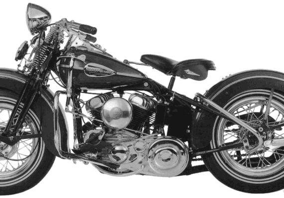 Мотоцикл Harley-Davidson WL (1941) - чертежи, габариты, рисунки