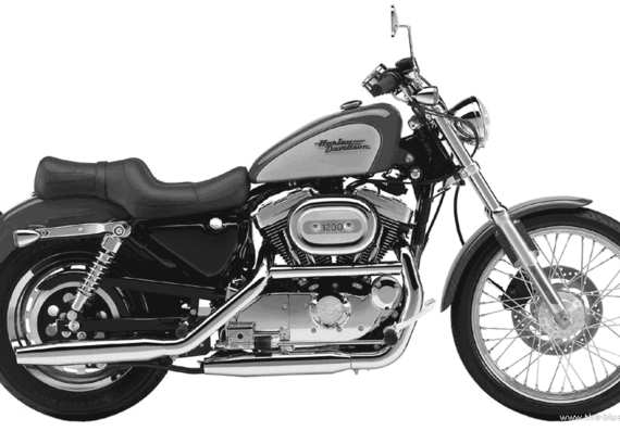 Мотоцикл Harley-Davidson XL1200C Sportster (2001) - чертежи, габариты, рисунки