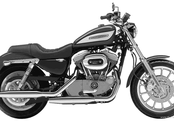 Мотоцикл Harley-Davidson XL1200R Sportster (2004) - чертежи, габариты, рисунки