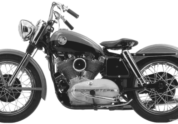 Мотоцикл Harley-Davidson XL883 Sportster (1957) - чертежи, габариты, рисунки