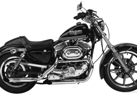 Мотоцикл Harley-Davidson XLH 1100 (1987) - чертежи, габариты, рисунки