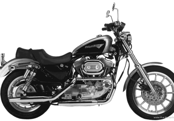 Мотоцикл Harley-Davidson XL 1200S (1996) - чертежи, габариты, рисунки
