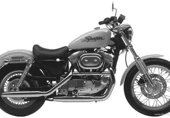 Мотоцикл Harley-Davidson XL Sportster883 (2001) - чертежи, габариты, рисунки
