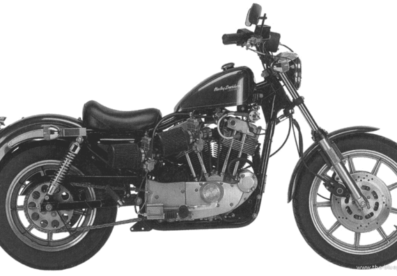 Мотоцикл Harley-Davidson XR 1000 (1983) - чертежи, габариты, рисунки