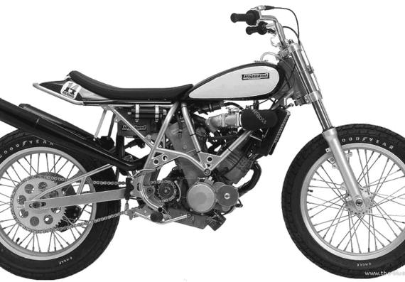 Мотоцикл Highland 750 DirtTrack (2006) - чертежи, габариты, рисунки