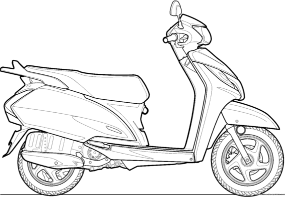 Мотоцикл Honda Activa 125 (2014) - чертежи, габариты, рисунки