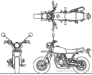 Мотоцикл Honda Ape 100D (2010) - чертежи, габариты, рисунки