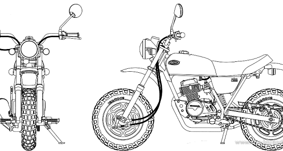 Honda Ape 50 motorcycle (2001) - drawings, dimensions, pictures