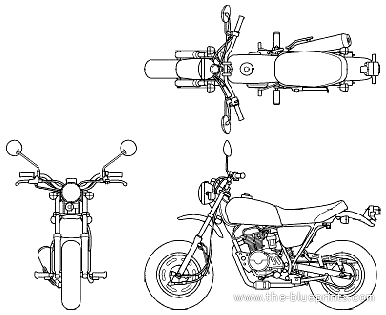 Honda Ape 50 motorcycle (2008) - drawings, dimensions, pictures
