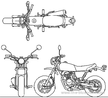 Мотоцикл Honda Ape 50 (2010) - чертежи, габариты, рисунки