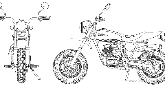 Мотоцикл Honda Ape 50 Takegawa - чертежи, габариты, рисунки