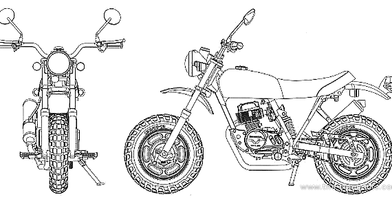 Мотоцикл Honda Ape 50 Yoshimura - чертежи, габариты, рисунки