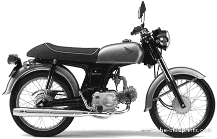 Мотоцикл Honda Benly 50S (2007) - чертежи, габариты, рисунки
