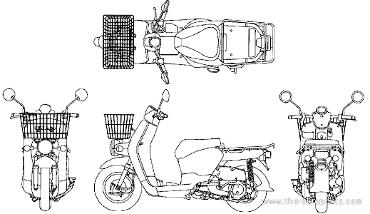 Мотоцикл Honda Benly Pro (2013) - чертежи, габариты, рисунки