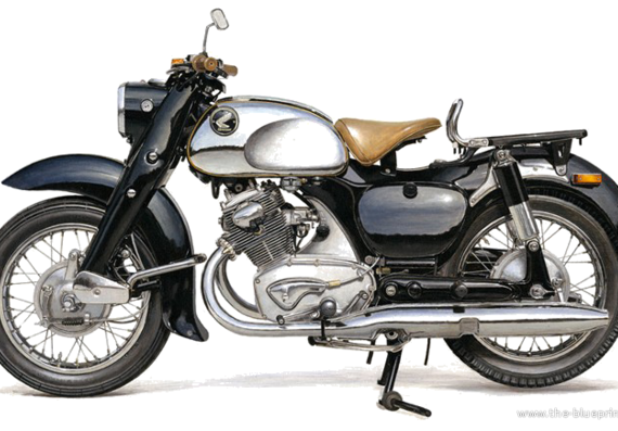 Honda C70 motorcycle - drawings, dimensions, figures