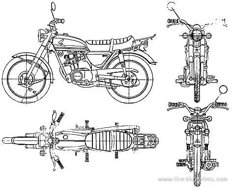Мотоцикл Honda C90 (1970) - чертежи, габариты, рисунки