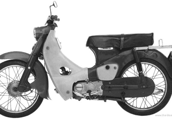 Мотоцикл Honda CA100 SuperCub (1963) - чертежи, габариты, рисунки