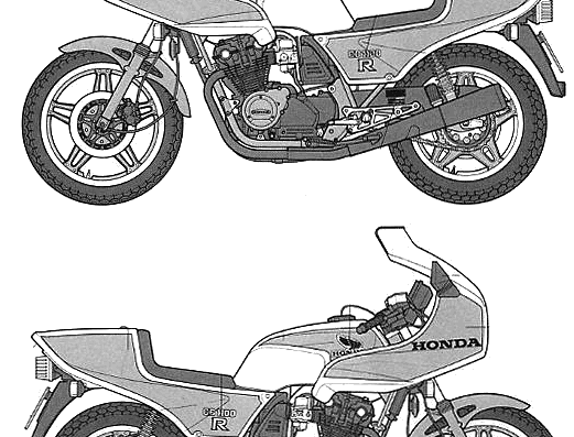 Мотоцикл Honda CB1100R - чертежи, габариты, рисунки