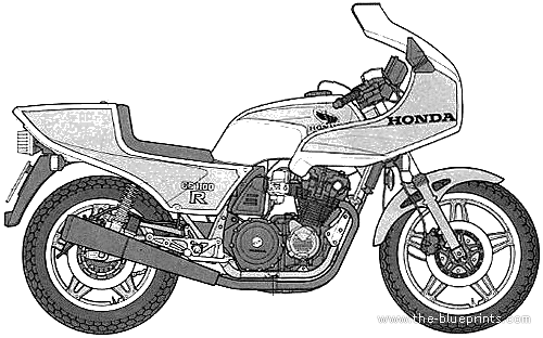 Мотоцикл Honda CB1100R (1982) - чертежи, габариты, рисунки