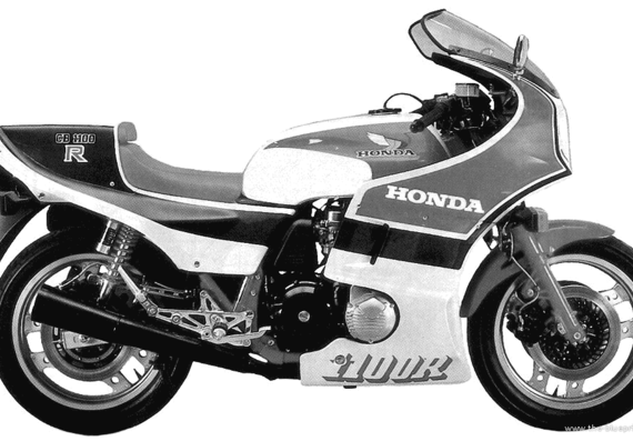 Мотоцикл Honda CB1100R (1983) - чертежи, габариты, рисунки