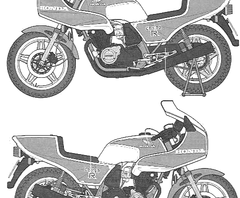 Honda CB1100Rb motorcycle - drawings, dimensions, figures