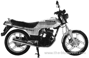 Мотоцикл Honda CB125T (1977) - чертежи, габариты, рисунки