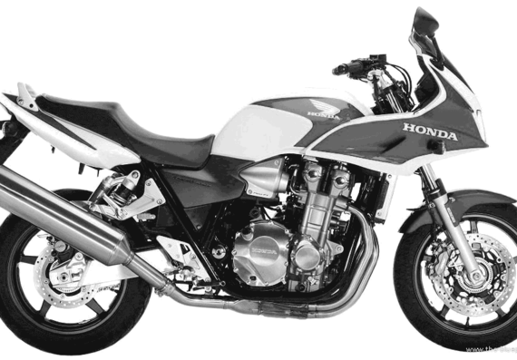 Мотоцикл Honda CB1300S (2005) - чертежи, габариты, рисунки