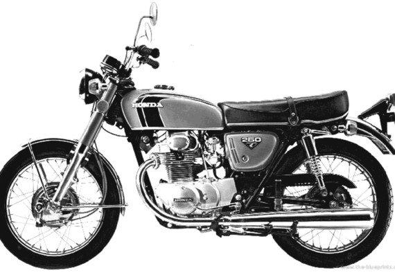 Honda CB250SS motorcycle (1973) - drawings, dimensions, figures