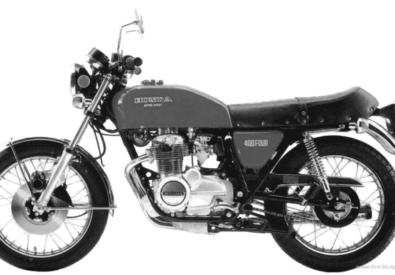 Honda CB400 Four motorcycle (1975) - drawings, dimensions, pictures