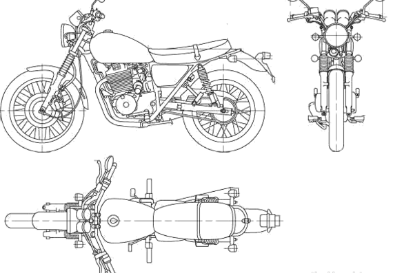 Мотоцикл Honda CB400 SS (2006) - чертежи, габариты, рисунки