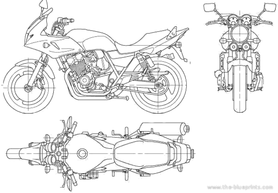 Мотоцикл Honda CB400 Super Bol DOr (2006) - чертежи, габариты, рисунки