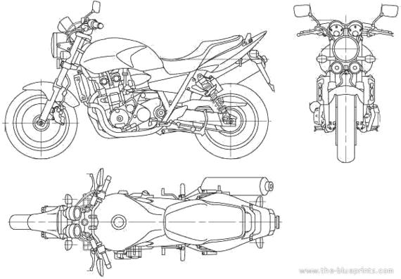 Мотоцикл Honda CB400 Super Four (2006) - чертежи, габариты, рисунки