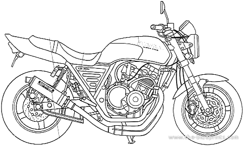 Мотоцикл Honda CB400 Super Four Yoshimura - чертежи, габариты, рисунки