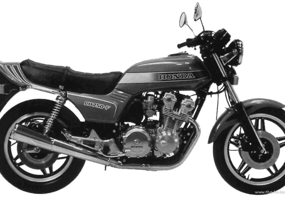 Honda CB750F motorcycle (1981) - drawings, dimensions, pictures