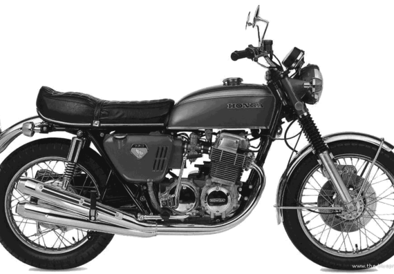 Мотоцикл Honda CB750 (1969) - чертежи, габариты, рисунки