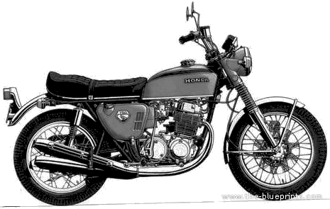 Мотоцикл Honda CB750 Four - чертежи, габариты, рисунки