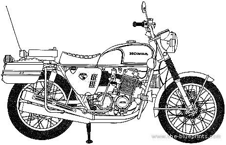 Мотоцикл Honda CB750 Police - чертежи, габариты, рисунки