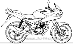 Мотоцикл Honda CBF Stunner FI (2009) - чертежи, габариты, рисунки