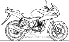 Мотоцикл Honda CBF Stunner FI (2010) - чертежи, габариты, рисунки