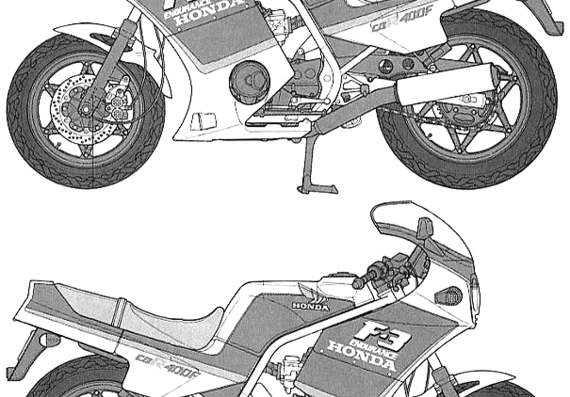 Мотоцикл Honda CBR400F Endurance (1983) - чертежи, габариты, рисунки